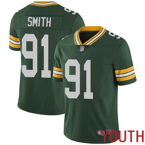 Green Bay Packers Limited Green Youth 91 Smith Preston Home Jersey Nike NFL Vapor Untouchable